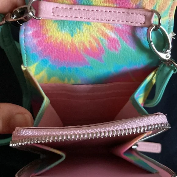 Pretty crossbody bag wallet/purse - tie dye pastel pattern - Picture 3 of 4